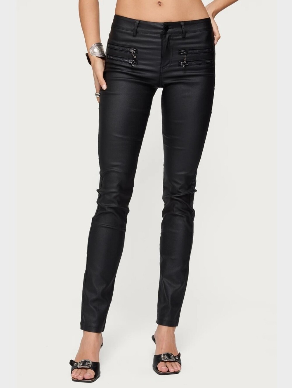 Edkited Faux Leather Pants